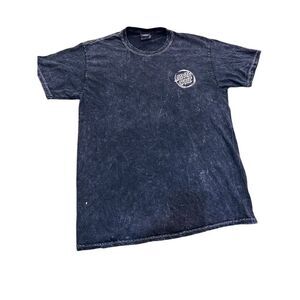 Santa Cruz Men's M Black Acid Wash Logo Graphic T-Shirt Skateboarding